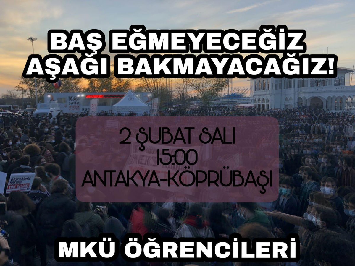 HataySma's tweet photo. Faşizme boyun eğmeyen üniversitelilerin yanındayız! 

#BoğaziçiAblukada
#AşağıBakmayacağız https://t.co/BS8Nee2UPv
