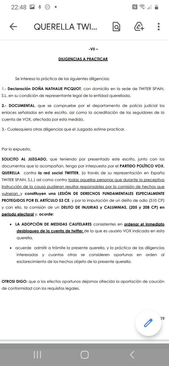 _Marta_Castro's tweet image. VOX presenta una querella contra el cierre temporal de la cuenta. CENSURA en periodo electoral.