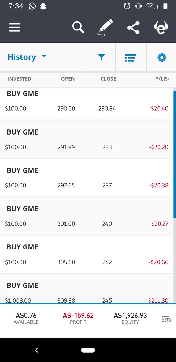 cjc080's tweet photo. @eToroService 

etoro, why did you sell my GME stocks without my permission? There was no leverage on these,
you added an automatic stop loss without any notification https://t.co/ZC7QbaaiKA