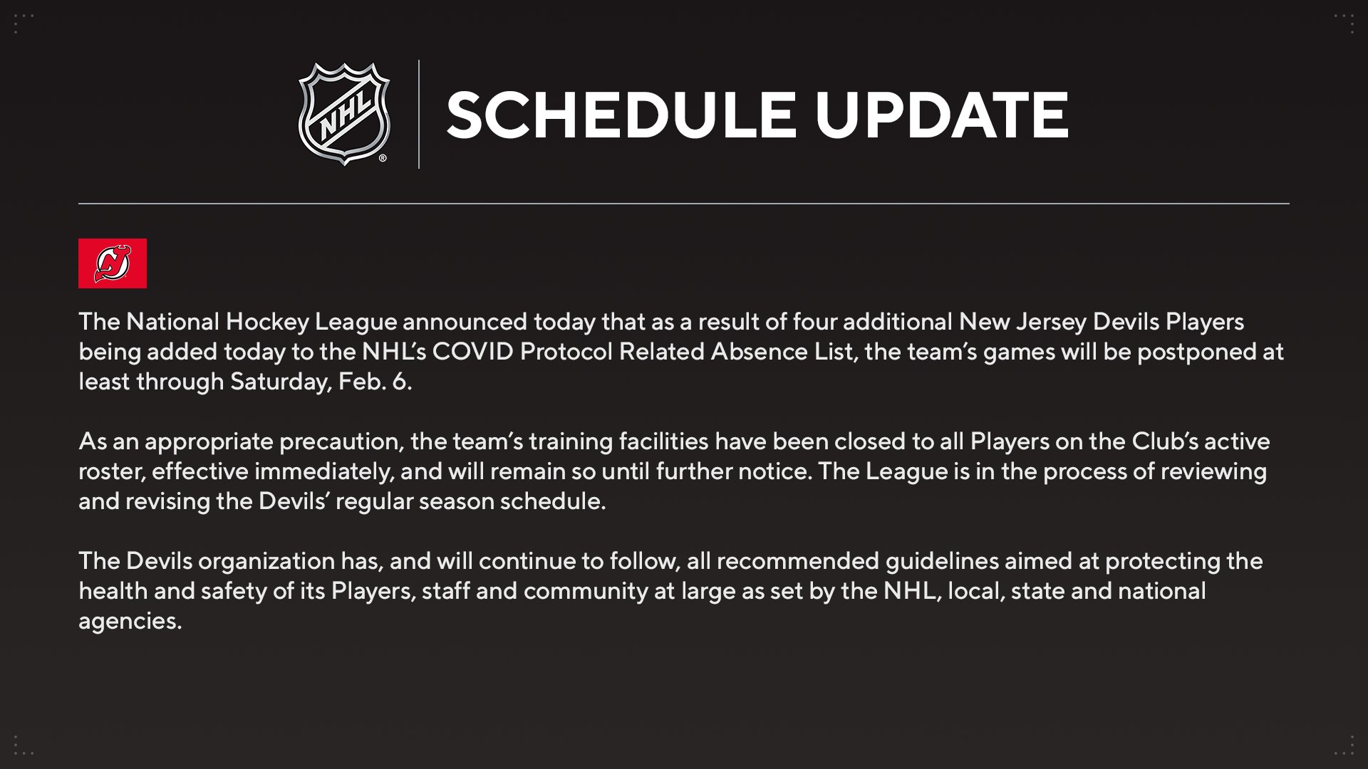 Penguins-Devils game postponed in Pittsburgh