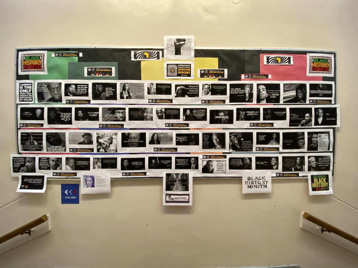 Today marks the start of #BlackHistoryMonth Here at <a href="/GrandviewRavens/">Grandview Elementary School</a> we are proud to honour the legacy and achievements of Black Canadians.  Thank you to Div. 8 for putting this powerful display together.
