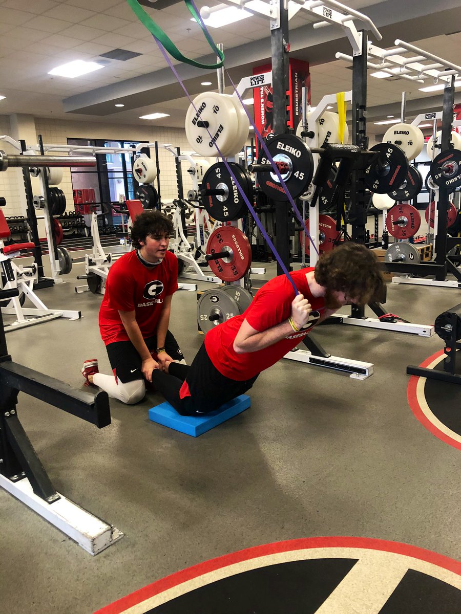 UGAbaseballS_C's tweet image. @BaseballUGA Day 1 Red Shirt Program 👀⚾️💪🏻💪🏿 Great start!!!! 
@ugabaseballPD #baseballstrength #swolepatrol #legday