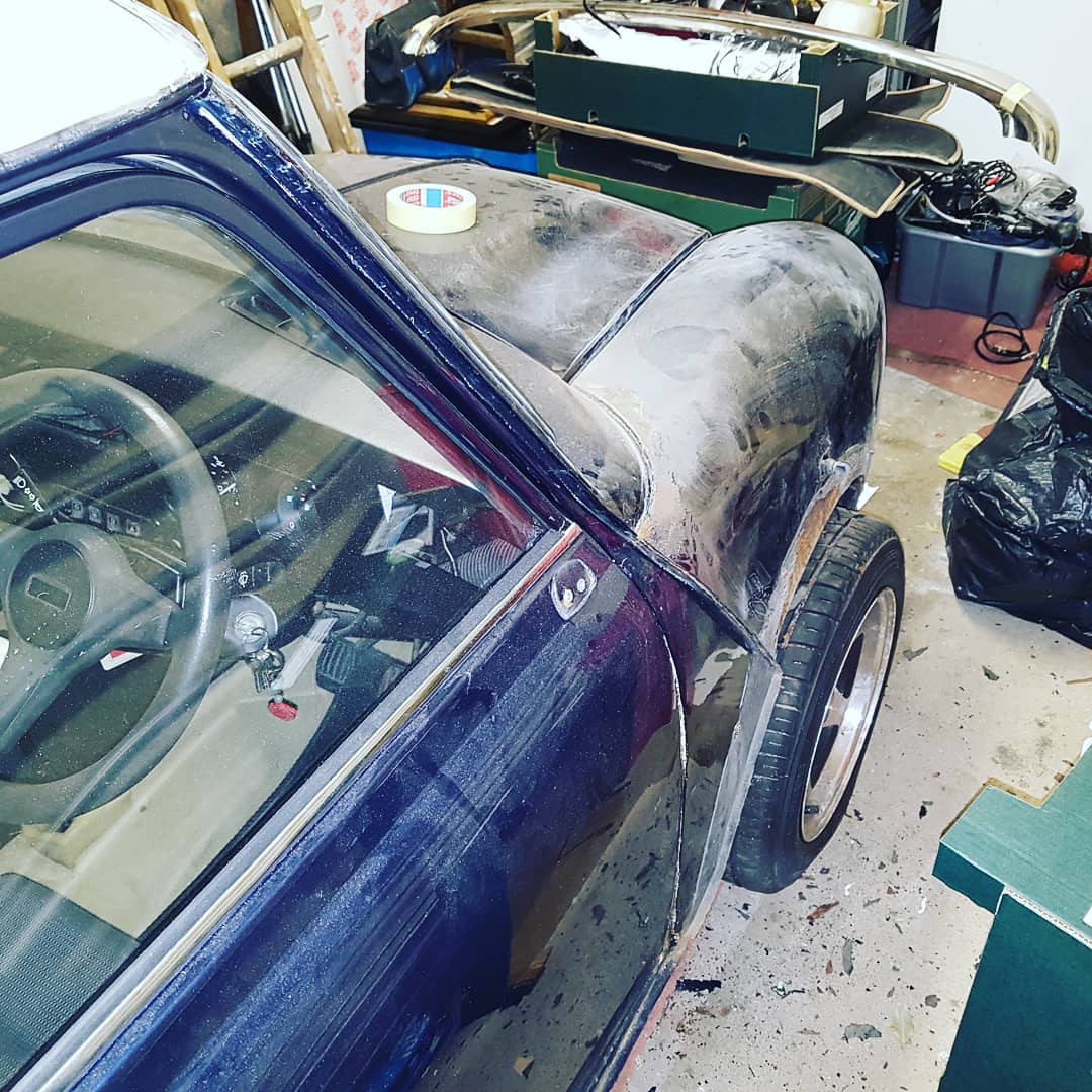 LT_Wilkinson's tweet photo. Got a bit more stripped off Roxy tonight. Dad even found a bit of solid metal in the front wing. Roll on the weekend when we can get the orbital sanders out.

With any luck, the patient might pull through.

#ClassicMini #Restoration https://t.co/KsjOkbPYvb