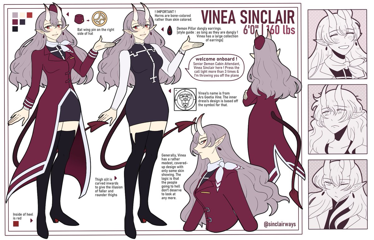 sinclairways's tweet image. 😈Welcome onboard !😈
Senior demon flight attendant, Vinea Sinclair here ! I promise it'll be smooth journey... IF you play nice ✨

★ Art + General Tag : #vineainflight
★ Twitch : twitch.tv/sinclairways

#Vtuber #ENVtuber #VTuberUprising