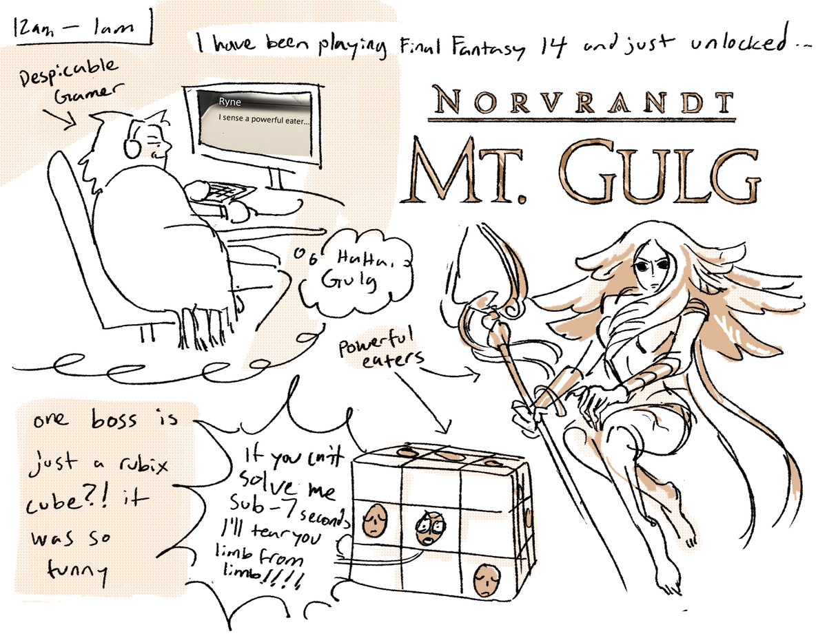 my secret is out............................................. im really into ffxiv #hourlycomicday #hourlycomicday2021 