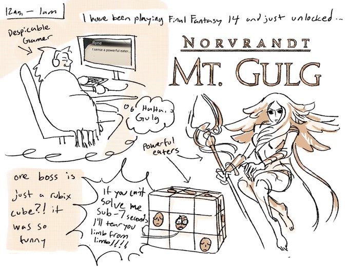 my secret is out............................................. im really into ffxiv #hourlycomicday #hourlycomicday2021 