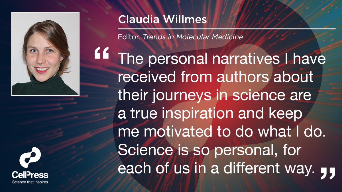CellPressNews's tweet image. Claudia Willmes, editor of @TrendsMolecMed, shares how much the personal narratives researchers shared with her during this challenging year meant to her -- and shares a piece about why human stories matter in science hubs.ly/H0FNQl90
#ScienceThatInspires