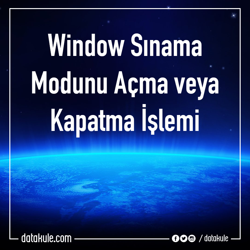 datakule's tweet photo. Komut istemi (cmd) ile Windows sınama modu açma veya kaptma işlemi...https://t.co/tojwB9Lc2d https://t.co/PA3BXL6Ihc