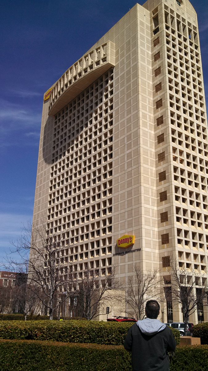 This is the Denny's headquarters building in Spartanburg, South Carolina. Built circa 1990, but it has strong '70s brutalist vibes.