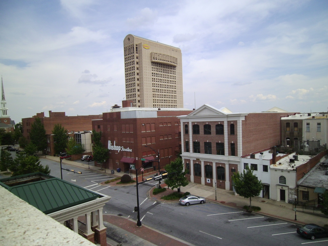 This is the Denny's headquarters building in Spartanburg, South Carolina. Built circa 1990, but it has strong '70s brutalist vibes.