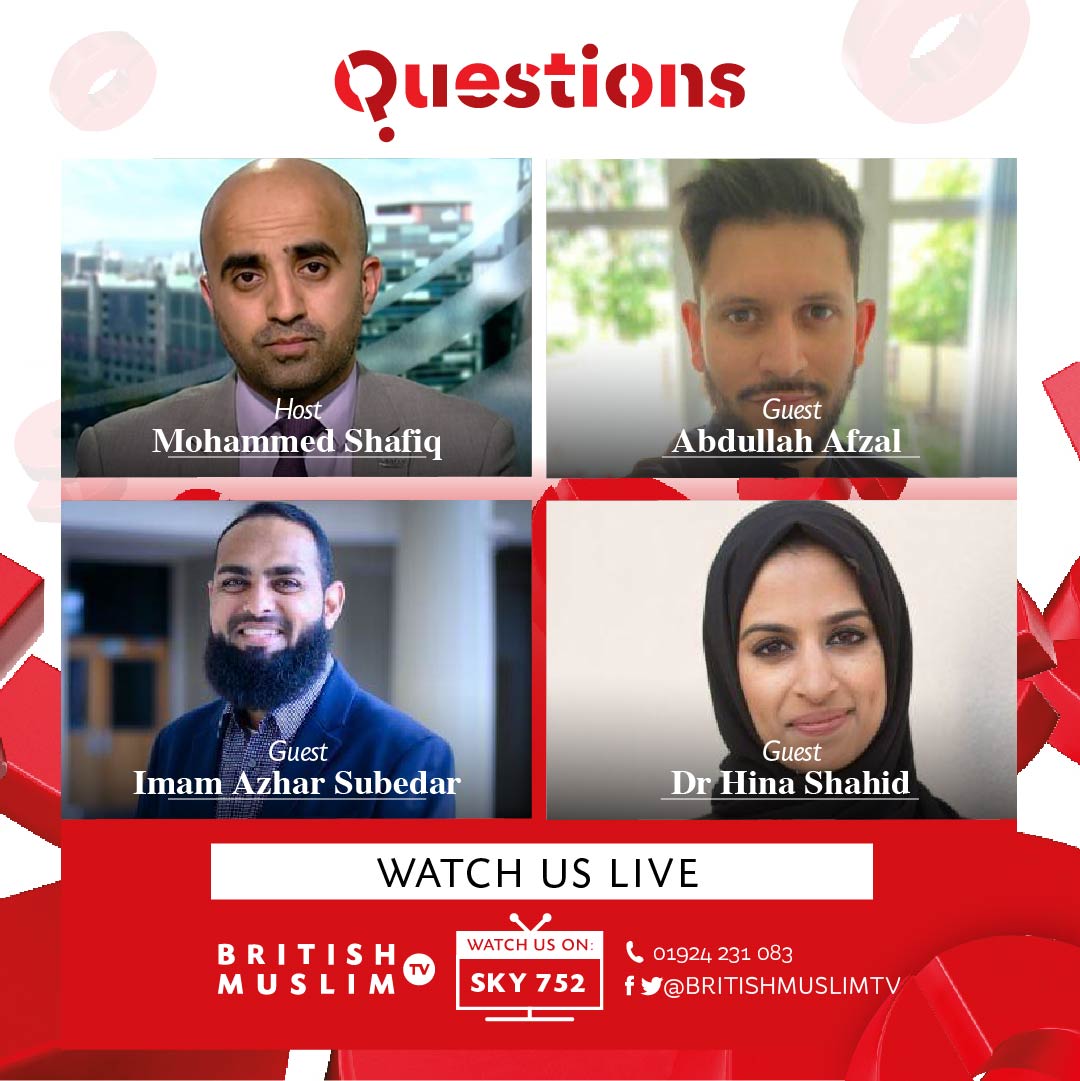 Exclusive interview with special guests‼️

Questions LIVE this Wednesday with guests <a href="/IAzharSubedar/">Azhar Subedar</a>, <a href="/hinajshahid/">Dr Hina J Shahid 💙</a> &amp; <a href="/Abdullah_Azfal/">Abdullah Afzal</a> discussing Inauguration of #JoeBiden, vaccine #FakeNews &amp; more with host <a href="/mshafiquk/">Mohammed Shafiq</a>🎙️

📺 LIVE on SKY 752, Twitter &amp; Facebook

#MuslimNews #Covid19
