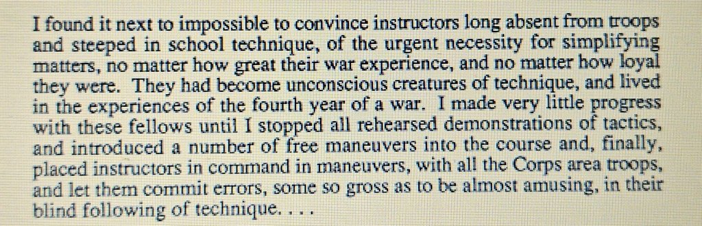 An excerpt from George Marshall's 1933 Heintzelman letter, which is just...timeless.