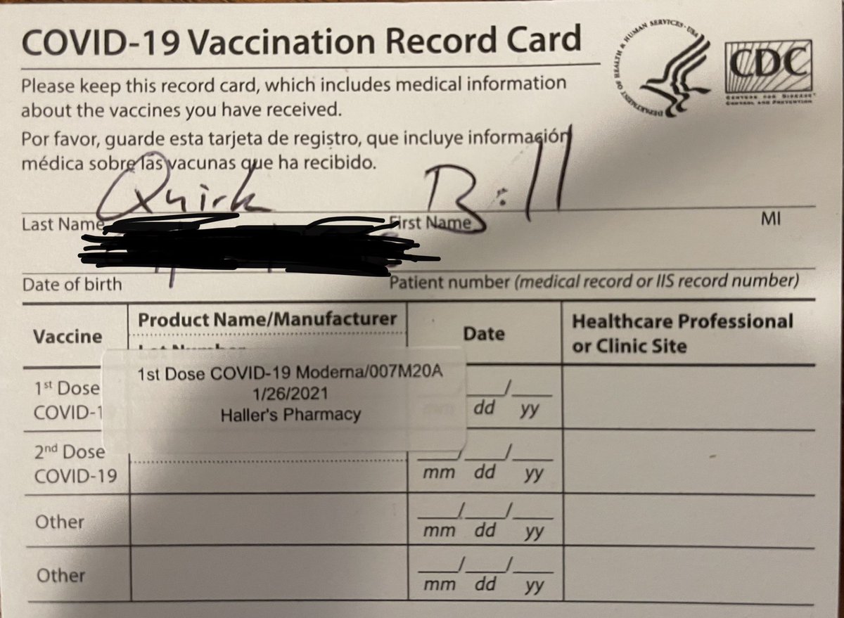 AsmBillQuirk's tweet photo. I got my first dose of the #COVID19 vaccine last wk @HallersPharmacy. Felt sore for a few days but thankful. Between masks, social distancing and the #vaccine, I’m doing all I can to #EndThePandemic https://t.co/eQgai1IfYs