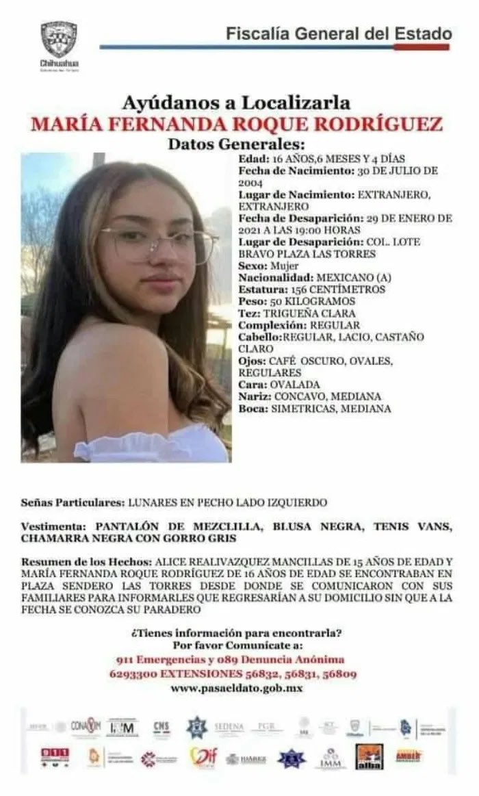 RuidoEnLaRed's tweet image. ¿Las has visto?

María Fernanda Roque Rodríguez, de 16 años, y Alice Realivázquez Mancillas, de 15 años, desaparecieron el pasado 29 de enero en Ciudad Juárez, #Chihuahua