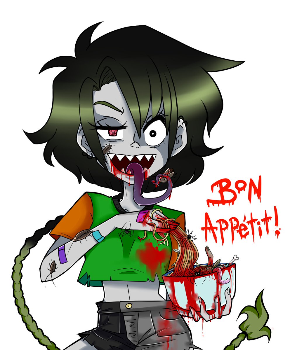 @arminsfingers Thank you! ?? I'm Saku and I draw cute n spooky characters! And lots of blood ~ 