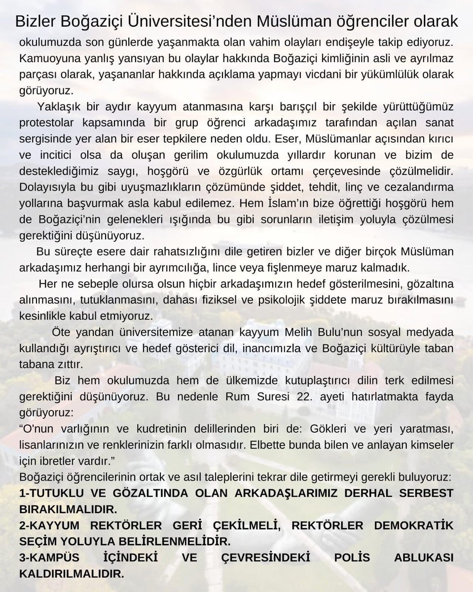 bounmeclis's tweet image. Boğaziçi Üniversitesi'nden Müslüman öğrencilerin açıklaması #AşağıBakmayacağız