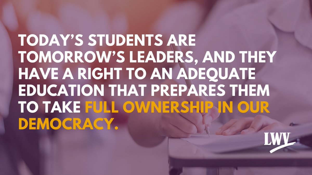 As an organization founded on the mission of #CivicEducation, LWV supports the students in Cook v. Raimondo, demanding the state of Rhode Island provide adequate, informative civic education in schools. Read our statement on our amicus brief filed today: bit.ly/3rc18l3