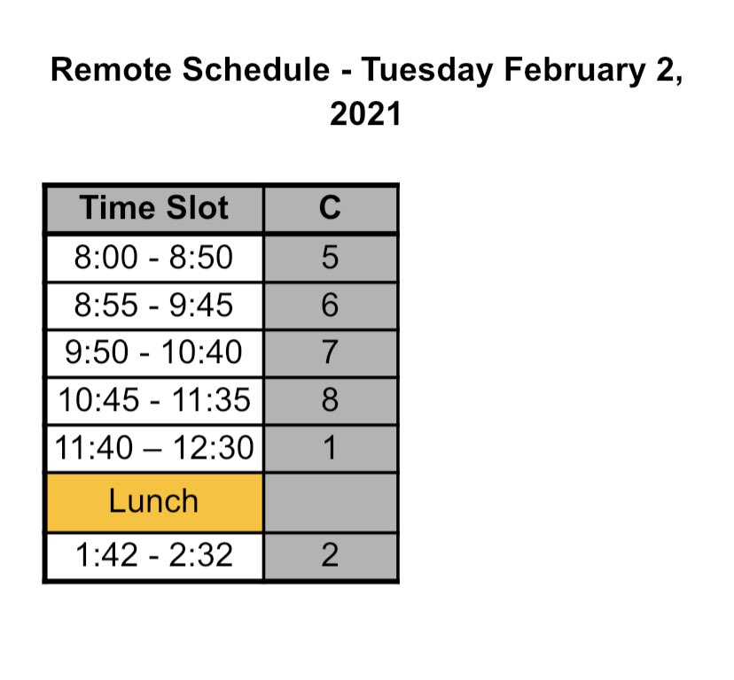 Tuesday, February 2nd will be a remote learning day