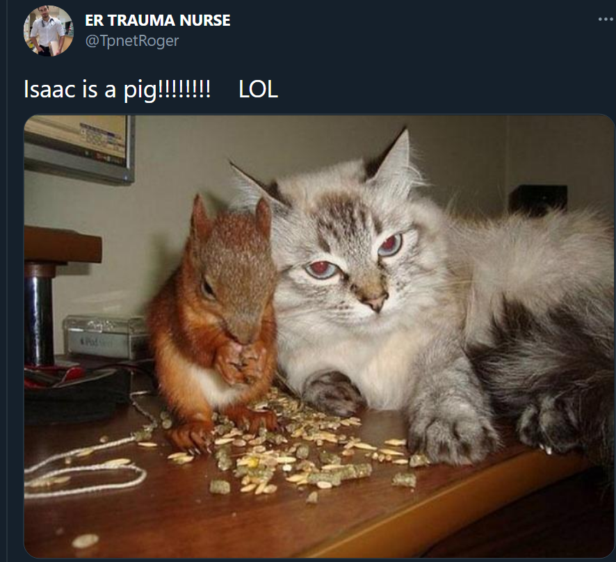 WOW he even owns this internet-famous squirrel! Wait, no he doesn't, the squirrel was rescued by a Belarusian soldier! 10/