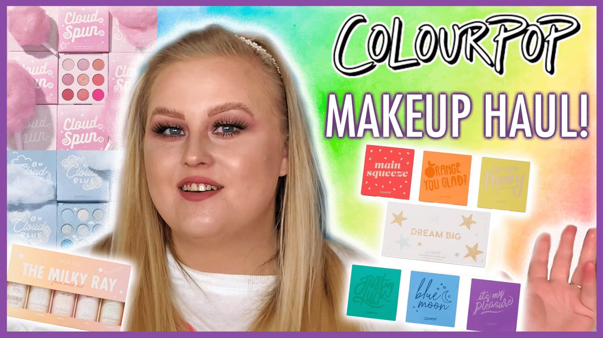 MeggElizabethh's tweet photo. New video is live on my YouTube! Unboxing a HUGE @ColourPopCo makeup haul &amp; @FourthRayBeauty skincare haul! #colourpop #colourpopxanimalcrossing #cloudspun #cloudblue #colourpophaul https://t.co/Tr1NkfWsPy https://t.co/7yNH2QCv5p