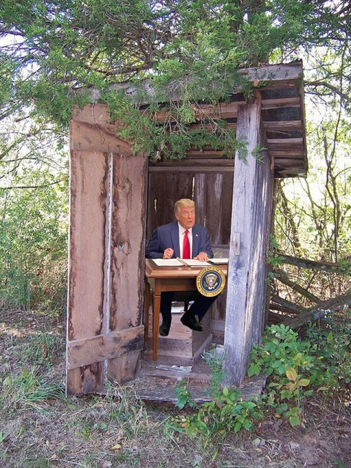 bukdaduk's tweet photo. @xucaen @mattgaetz @JakeSherman From the White House to the outhouse https://t.co/sFSPvP3Lme