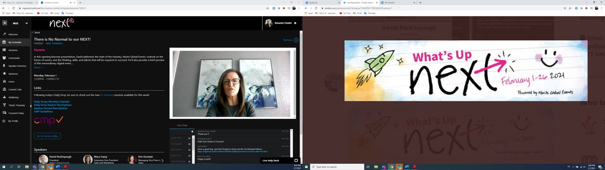 echaillo's tweet photo. 1st day of #NEXT4events our own @MaritzGlobalEvt digital event for partners, clients, and colleagues.   Week one: #nextThinking Week two: #NextIdeas Week three: #NextPractices Week four: #Application #Inspiration "At the end, it´s all around #ADAPTABILITY" @dpeckinpaugh https://t.co/mG2FFWImTG