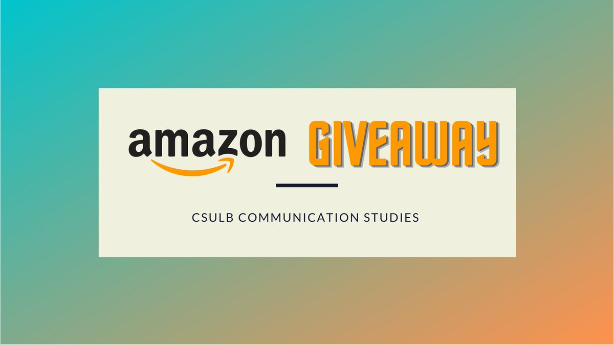 ⚠️GIVEAWAY ALERT⚠️

We are giving away a $10 Amazon gift card to our wonderful followers! Details for how to enter are below! 

#csulb #giveaway #commstudies #amazon #csulbcomm