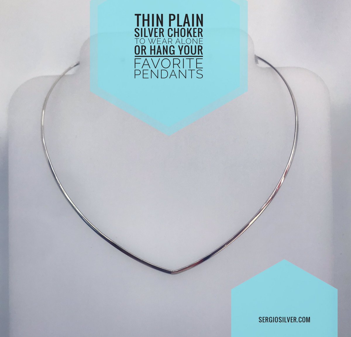Perfect choker necklace to wear alone or to hang your favorite pendants.

#sergiosilvercoz #choker #silver #jewelry #online #store #shop #shopping #cozumel #onlineshop #silverchoker #onlineshopping #silverjewelry