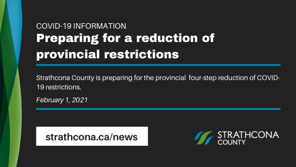 On Feb. 8, the province is planning to introduce the first of 4 steps towards easing provincial #covid19 restrictions. On Feb. 5 at 2:30 p.m., #strathco will be presenting its approach, including how to safely reopen County recreation facilities . ow.ly/pigN50DoscE #shpk