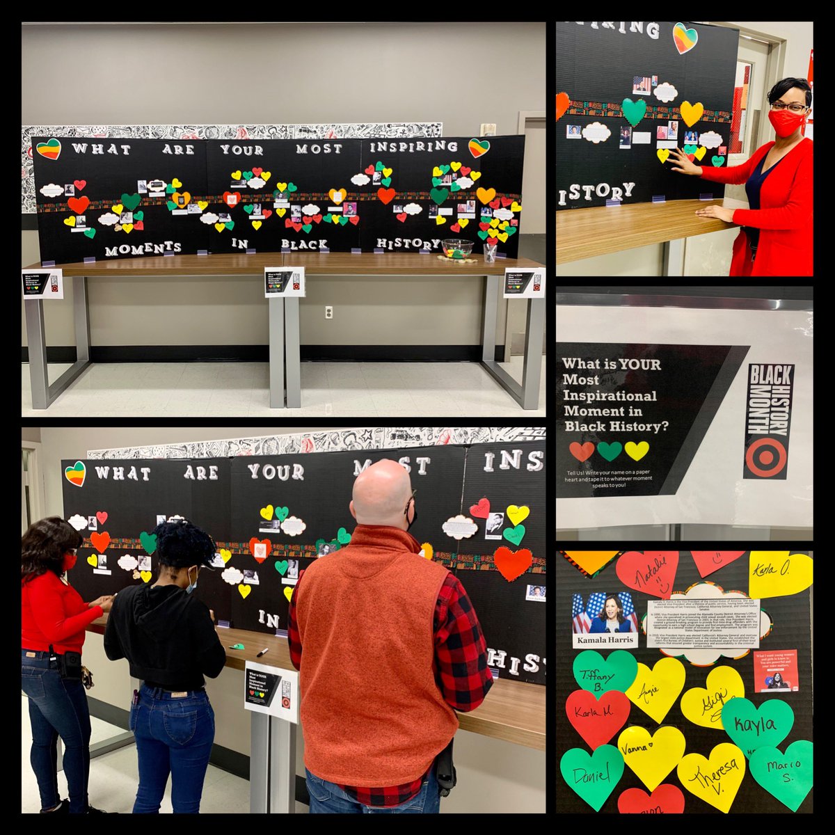 Created a timeline of inspirational moments in Black history! Our team is able to put their hearts next to the moments that inspire them!♥️💚💛 Making connections that matter🎯 
#G392BlackHistoryMonth #WorkSomewhereYouLove #BlackHistoryMonth 
<a href="/dgarciay55/">Daniel</a> @linmwheel @jaude_thomas