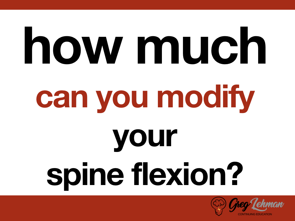 While lumbar spine flexion is unavoidable it is modifiable. But we certainly need more research in this space. I've done about 10 data collection sessions over the past 3 weeks. Some thoughts below...1/