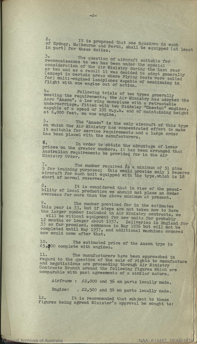 Firstly, its intended purpose with the RAAF was coastal reconnaissance. The RAAF in 1935 was directed to help secure sealanes. Given the choice of buying a larger number of cheaper landplanes or fewer expensive flying boats, it chose the former option - and went with the Anson.