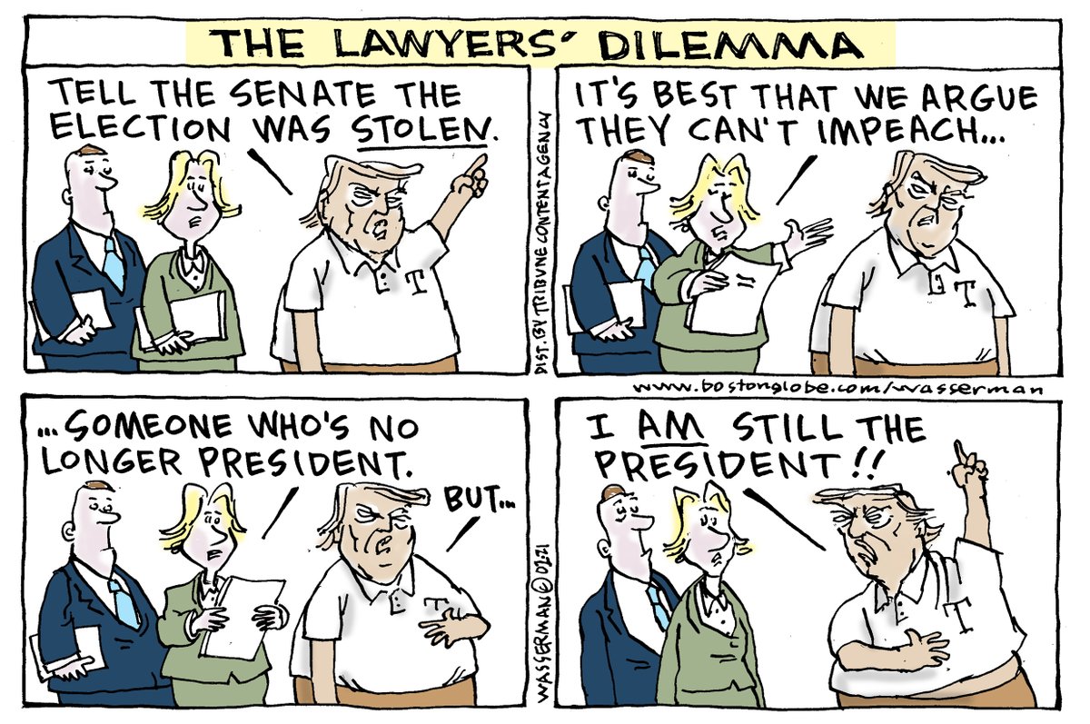 Trumptionary17's tweet image. Post Trump Cartoon of the Day bonus - Feb 1, 2021 @Montejp231 @AngrierWHStaff 
@suesupports @mmpadellan 
@rosie @olgaNYC1211 @grantstern 
@funder @AmandiOnAir @tedlieu 
@TeaPainUSA @malcolmnance @joyannreid 
@ProjectLincoln
#ExpelTheSeditionists 
#TrumpIsGuilty