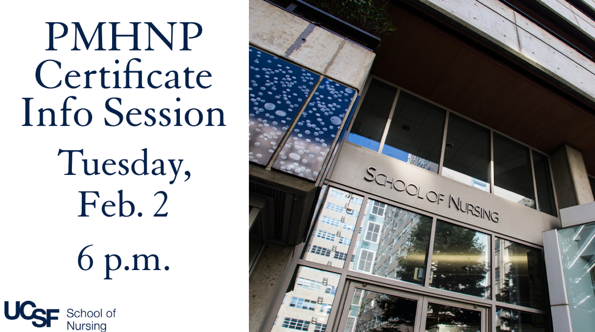 UCSFNurse's tweet photo. Don't forget about Tuesday's virtual info session for the new Psychiatric Mental Health Nurse Practitioner Post-Master's Certificate. Enhance your career track while supplying critical care to Californians who need it. Learn more and register here: https://t.co/GfVzPHPJ6V https://t.co/VWXT6LcjC6