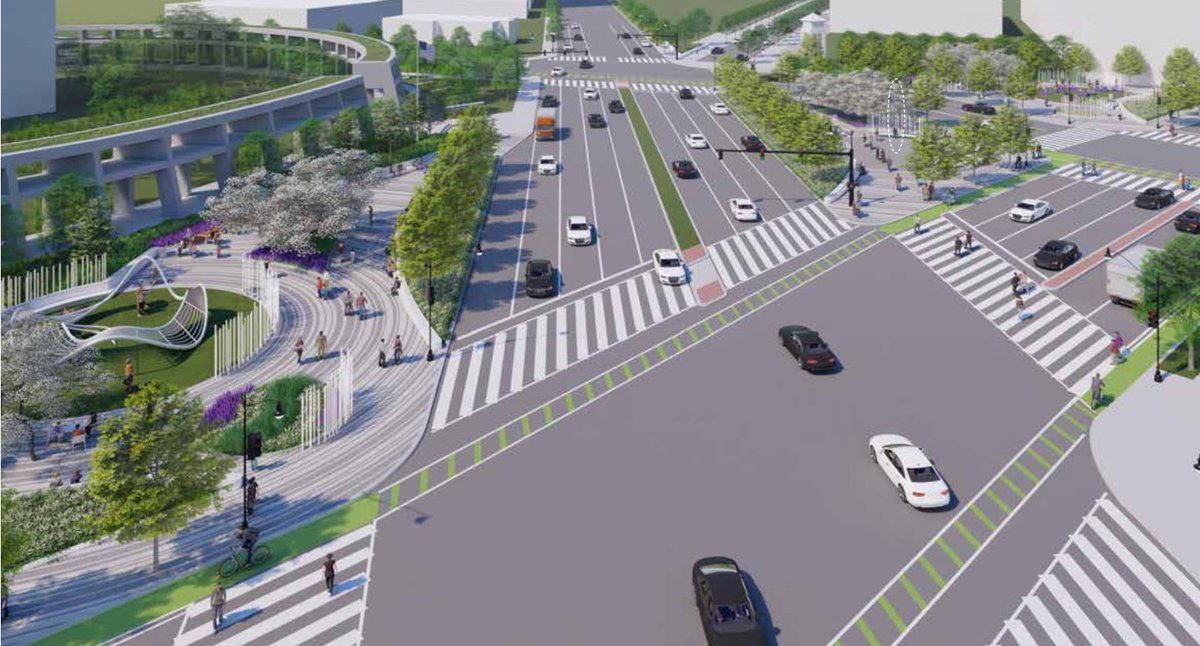 The seizure is part of D.C.'s plan to transform the intersection to make it safer and add new public parks. Here's a link to a concept plan from October and some renderings of what it could look like:  https://www.cfa.gov/system/files/meeting-materials/4-CFA-15-OCT-20-4-Virtual_Circle_sm-pres.pdf