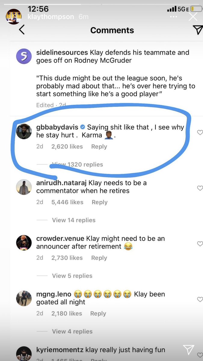 Klay Thompson claps back at Big Baby Davis for saying he's hurt