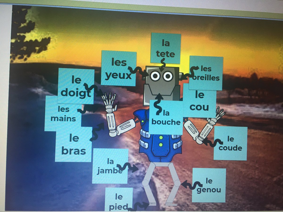 MmeAnand's tweet photo. The grade 3’s had a blast designing their own robots on jamboard. We consolidated our learning on “les parties du corps” and then had fun building robots and labelling les parties du corps ! Thank you @GiftedTawk for the Jamboard ! #français #EML @castleoaksps https://t.co/EGCTkVc0PQ