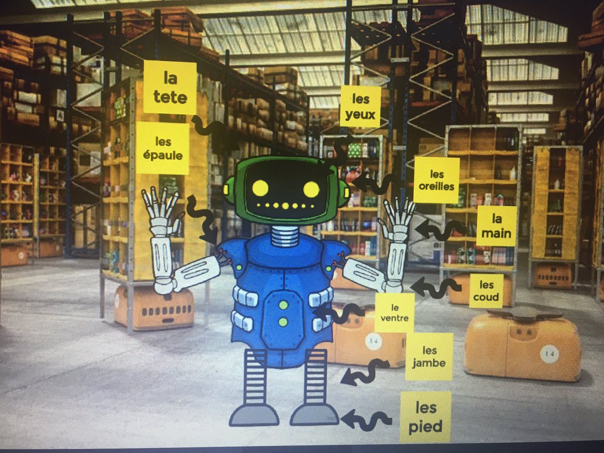 MmeAnand's tweet photo. The grade 3’s had a blast designing their own robots on jamboard. We consolidated our learning on “les parties du corps” and then had fun building robots and labelling les parties du corps ! Thank you @GiftedTawk for the Jamboard ! #français #EML @castleoaksps https://t.co/EGCTkVc0PQ