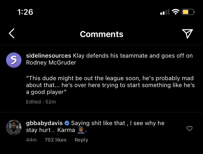 LegionHoops's tweet photo. Klay Thompson and Glenn Davis. (h/t @sidelinesources)

🍿🍿🍿 https://t.co/jbiRd0V4IL
