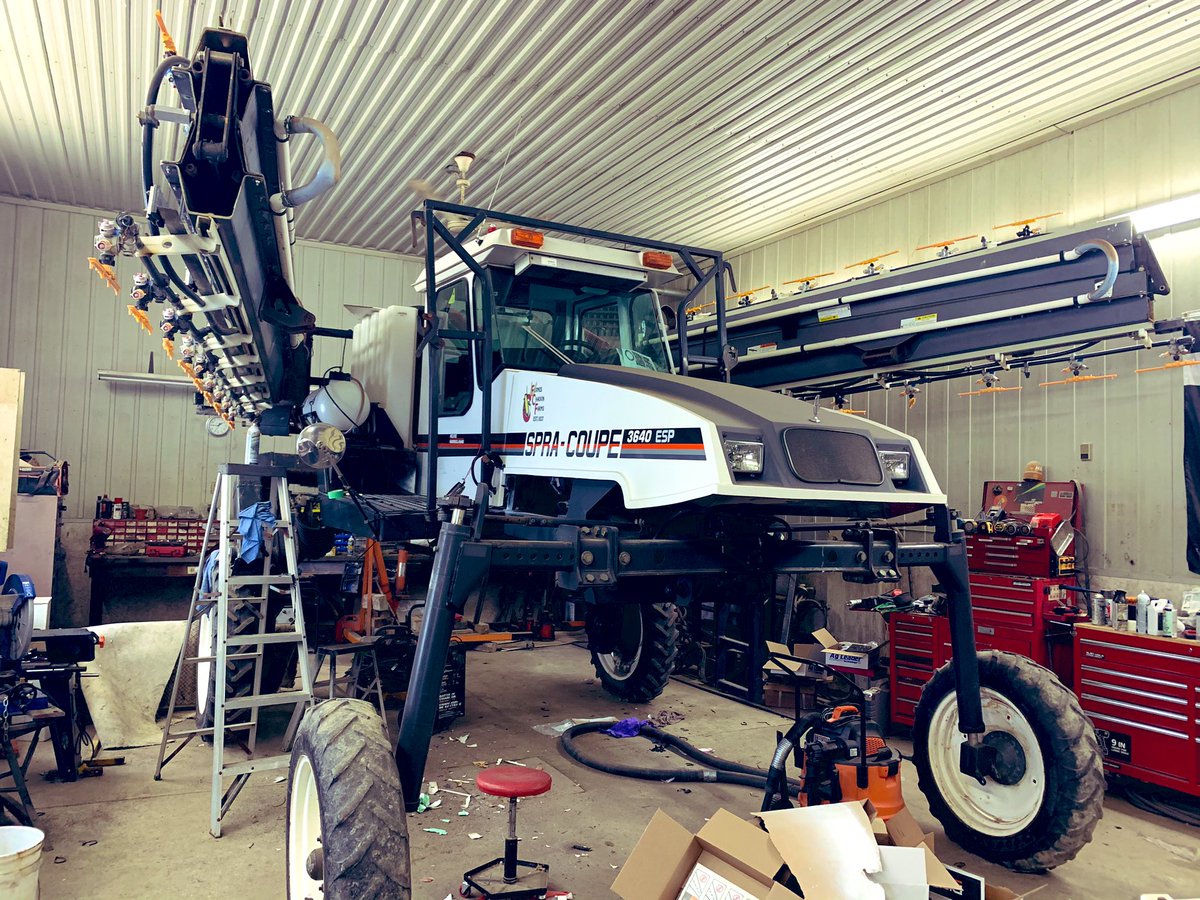 MoeChauvin's tweet image. Almost done SpraCoupe install of new  #AgLeader #InCommand with #SteerCommand  #LiquidRateControl &amp;amp; #SwathControl Lots of wires &amp;amp; harnesses to go in for a little cab...hard to make it all look good. Hope it all works... #OntAg