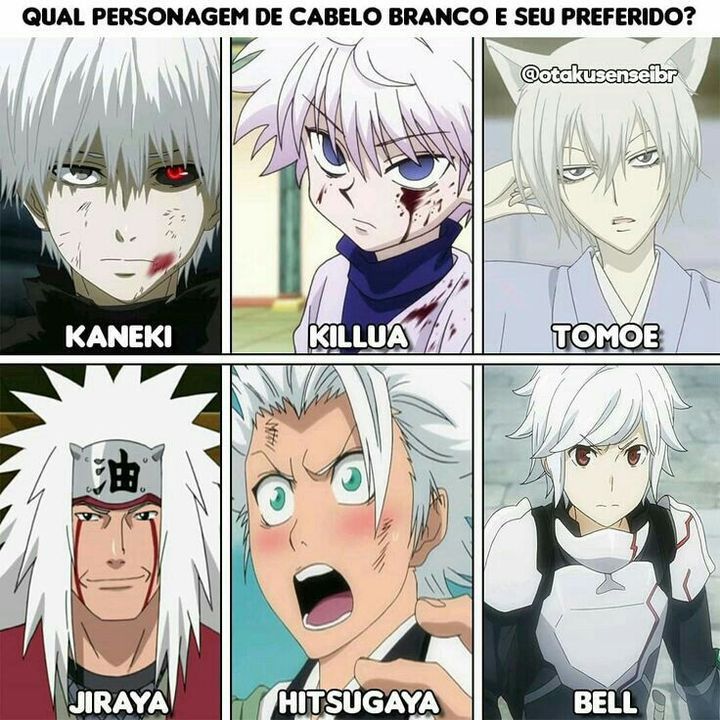 SEIS PROTAGONISTAS FODÕES DO CABELO BRANCO - Anime United