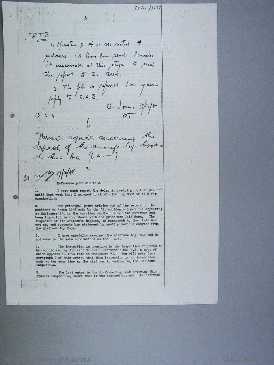 According to the summary provided by technical staff following the crash, A4-5 wasn’t due for scheduled 180-hour inspection until 947 flying hours (956 by my count). It crashed at 940 flying hours logged on the airframe.