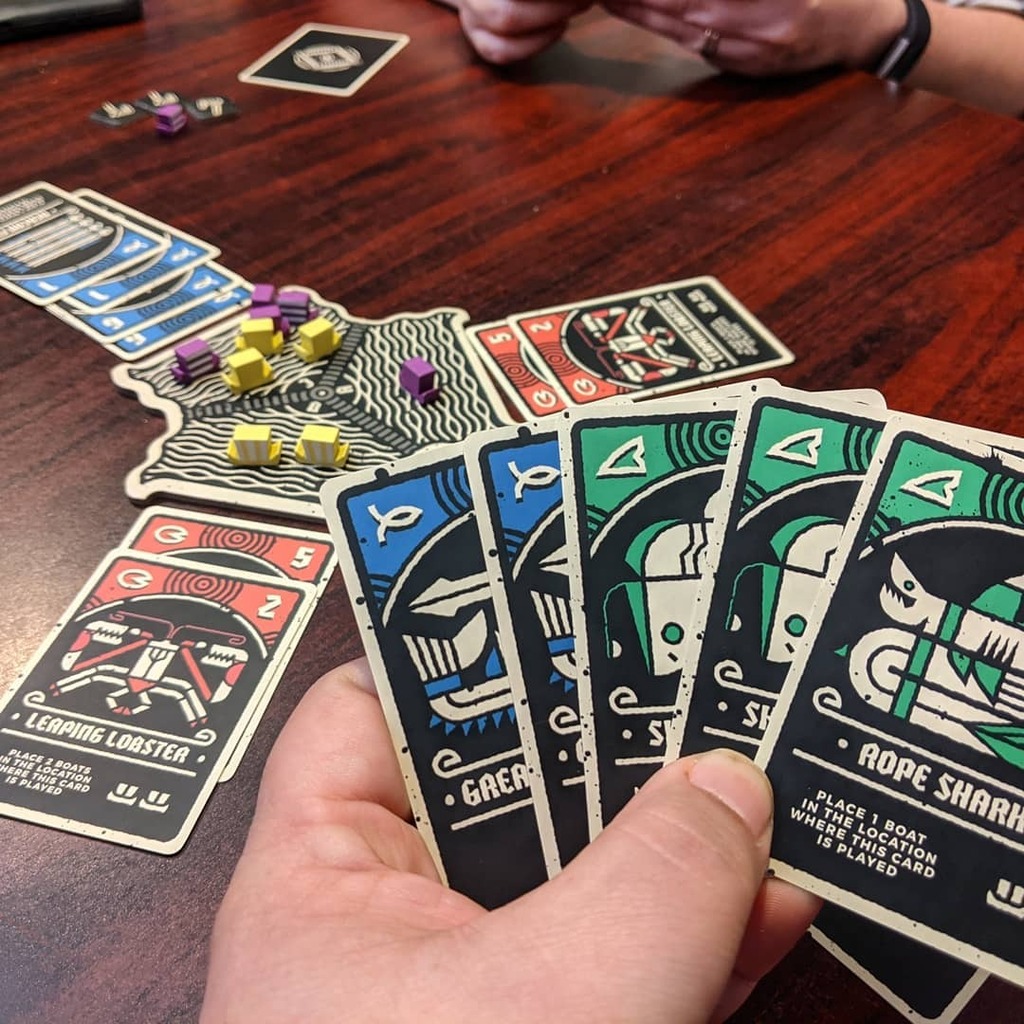 TabletopBellhop's tweet photo. Two player Skora.
For more info about this game of fishing and feuding in Nordica check out my review (link in bio)
#LunchtimeGames #VikingThemed #Cardgame https://t.co/RW0Roo1l8m https://t.co/KfQ8uDD28M