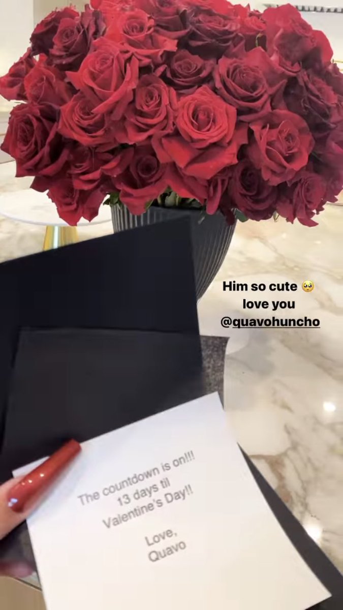 Quavo doing a countdown to Valentine’s Day for Saweetie. 🥺❤️