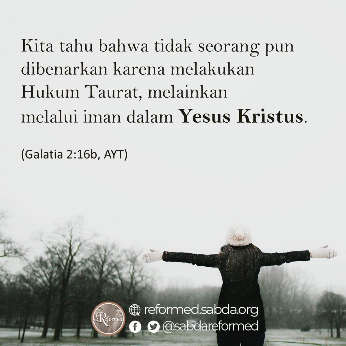Kita dibenarkan karena iman kepada Kristus,
dan bukan karena melakukan hukum Taurat atau berbagai perbuatan baik.

#picquote #eJEMMi #eReformed #misi #imanKristen #anugerah #keselamatan #iman