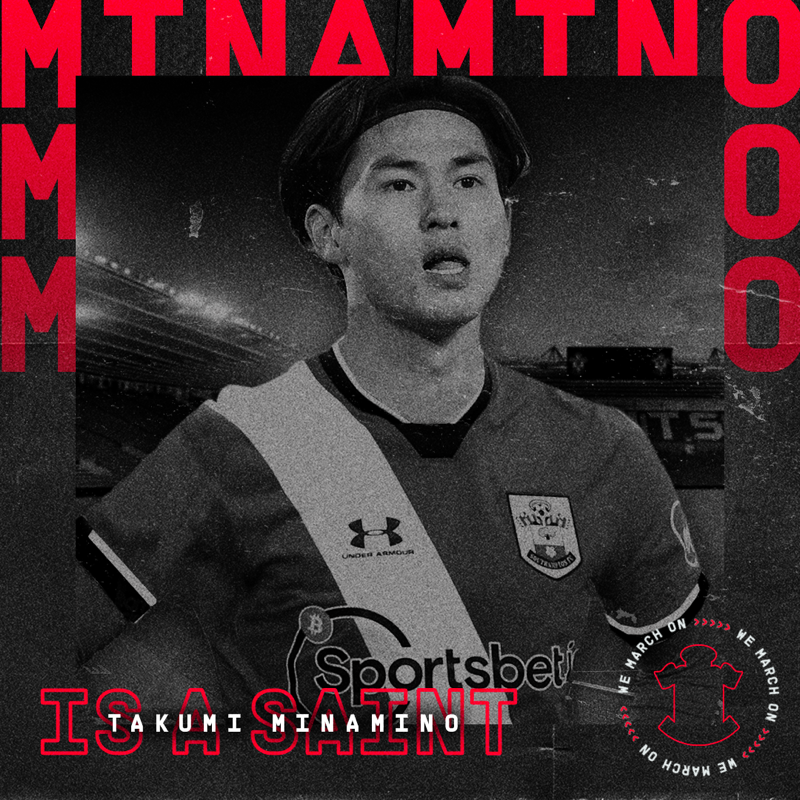 SouthamptonFC's tweet photo. Welcome to #SaintsFC, @takumina0116 😇