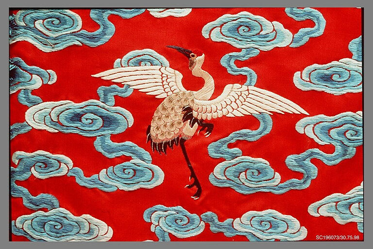 5 -Shu brocade from is considered the “Mother of brocade” and by the 17th century, we see complex machines replacing smaller looms springing up all throughout China for the production of these remarkable silks. The detail of this heron from 18th C China is everything.