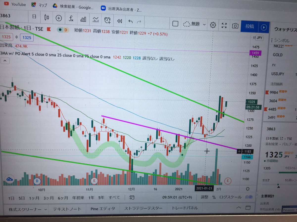 日本 製紙 株価