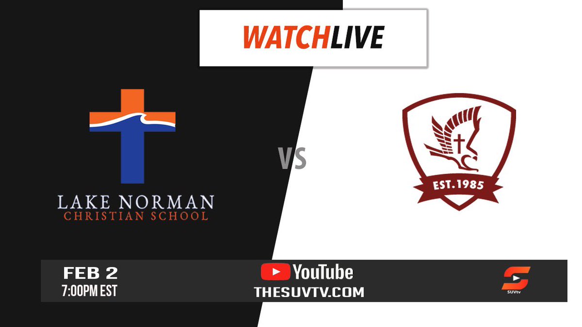 🚨Lake Norman Christian vs. United Faith Christian

📅Tues., Feb 2
⏰7pm ET
📺theSUVtv.com/LKNCS

<a href="/LKNCS/">LKNC Christian Sch.</a> <a href="/StormSportsLKNC/">ChristinSports</a> <a href="/Coachmccarthy88/">Patrick McCarthy</a> <a href="/UFCA_BBALL/">UFCA Basketball</a> <a href="/UFCA_Athletics/">UFCA Athletics</a> <a href="/Treygreen02/">Trey Green</a> <a href="/MckelvyXavier/">Xavier Mckelvy</a> <a href="/LandonJohnsonDS/">Landon Kirkland-Johnson</a> <a href="/aj_allenspach/">AJ Allenspach</a> <a href="/JOYFULtheHOOPER/">JoyfulHawk🦅</a> <a href="/JKurtas/">Jonathan Kurtas</a> 

#SUVtv