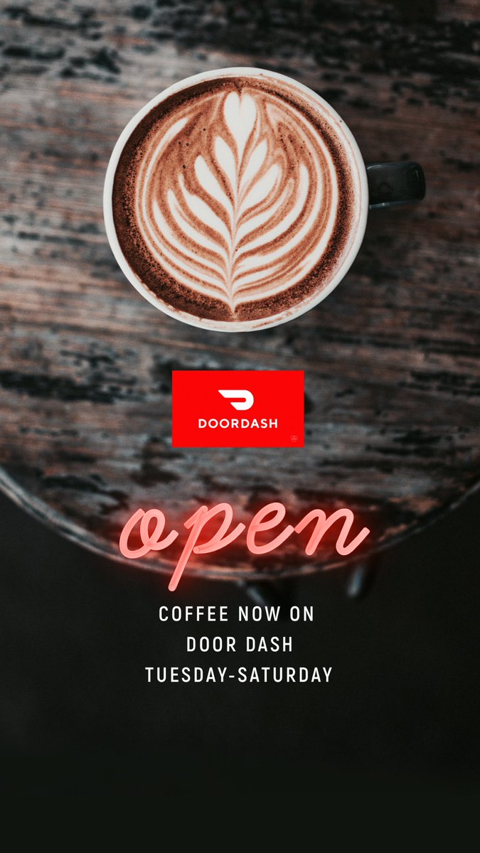Attention! You can now order coffee on #doordash! Tuesdays - Saturdays!!